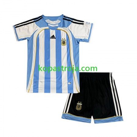 Billiga Fotbollströjor Argentina 2006 Retro Barn Hemma tröja Kortärmad